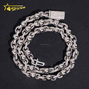 Catena a Corda Infinita con Perle di Moissanite VVS da 8mm, Stile Hip Hop, Completamente Tempestata di Pietre, Certificato GRA, Argento S925 - Product Image 2