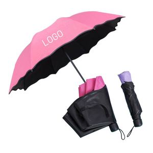 2025 <b>Large</b> 8 Ribs Rain <b>Umbrella</b> Cute Design Folding Manual Black Coated Strong <b>Umbrella</b> for Sale - Product Image 3