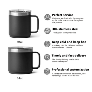 Vaso Térmico de Viaje de Acero Inoxidable de 10 oz con Recubrimiento en Polvo, Personalizado con Logotipo, Aislado al Vacío, con Asa y Tapa - Product Image 2