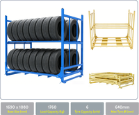 Étagère à pneus pour camions lourds TER, empilable, portable, pliable, multi-niveaux, protection contre la corrosion, palette de stockage en acier pour entrepôt