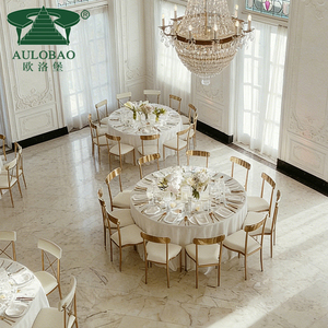 Vente de gros Salle de banquet Chaise de mariage en acier inoxydable dorée - Product Image 5