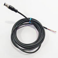 Conector Circular Industrial Blindado Hembra a Terminales de Cableado, Cable Impermeable IP67, Conector M12 de 5 Pines, Arnés de Cableado Código A
