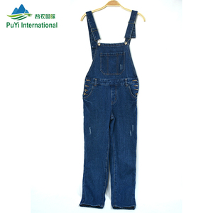 Vêtements d'<span class=keywords><strong>occasion</strong></span> vintage Pantalon en jean décontracté à bretelles <span class=keywords><strong>Combinaison</strong></span> Barboteuse Pull Pantalon ample Vêtements de seconde main pour femmes - Product Image 6