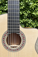 Guitarra Flamenca Eléctrica Aiersi de Alta Gama con Cuerdas de Nailon, Totalmente Sólida y con Cutaway