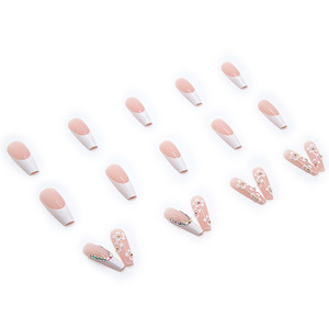 24 Uds <span class=keywords><strong>uñas</strong></span> postizas <span class=keywords><strong>con</strong></span> pegamento diseño <span class=keywords><strong>de</strong></span> <span class=keywords><strong>flores</strong></span> ataúd largo bailarina francesa <span class=keywords><strong>uñas</strong></span> postizas cubierta completa puntas <span class=keywords><strong>de</strong></span> <span class=keywords><strong>uñas</strong></span> acrílicas Prensa en - Product Image 4