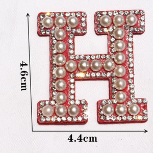 Vente chaude Strass Patch Repassage <span class=keywords><strong>Perle</strong></span> Adhésif Strass Lettre Vêtements Accessoires - Product Image 4