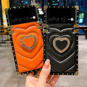 Coque arrière de téléphone à design de cœur fantaisie pour Google Pixel 7, coque pour Google Pixel 6A avec support d'anneau - Product Image 2