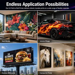 Roll to Roll UV <b>Printer</b> Wide Format Inkjet <b>Machine</b> for Banner Vinyl Flex Canvas <b>Sticker</b> Light Box Advertising - Product Image 3