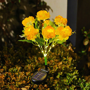 Solar Garden <b>Light</b> Blue <b>Rose</b> LED Flower Decor Outdoor Lawn <b>Light</b> Water Resistant Portable - Product Image 2