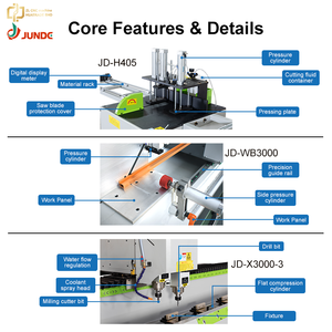 Línea de Producción de Puertas y Ventanas de Perfil de Aluminio JUNDE, Combo de Fresadora CNC de Tipo Pórtico + Cortadora CNC de Doble Cabezal, Juego Completo - Product Image 1
