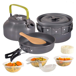 Durable Lightweight Aluminum Hard-anodized Cookset Camping Cookware <strong>Mess</strong> <strong>Kit</strong> for Outdoor Survival Gas Induction Ready 1-2L - Product Image 4