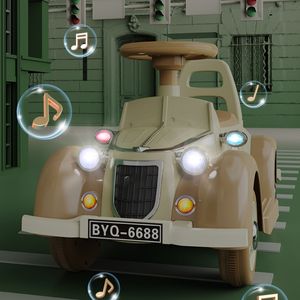 รถยนต์ไฟฟ้าขนาดเล็กแบบย้อนยุคสี่ล้อรถคลาสสิกสนใจรถอุปถัมภ์เด็กทารกรถควบคุมระยะไกล - Product Image 6