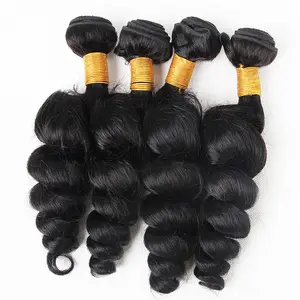 Großhandel Remy Weave Brasilianische echthaar-Bündel Verlängerungen Anbieter Kopfhaut angepasst jungfräulich roh gewelltes Bündel lockere tiefe Welle