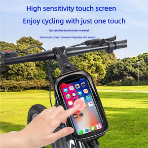 Sac de voyage pour vélo avec logo personnalisé, imperméable, pour tube supérieur, étui pour téléphone tactile, sac de cadre de vélo imperméable, antichoc - Product Image 4