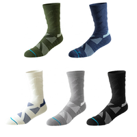 Chaussettes de randonnée en laine mérinos thermique Coolmax Terry pour hommes, chaussettes de camping en plein air, chaussettes mi-hautes en laine mérinos, fil de cachemire, logo