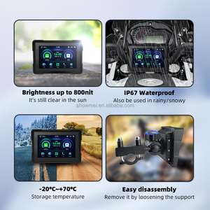 Écran d'affichage portable étanche de 5 pouces avec GPS, DVR, Bluetooth, CarPlay sans fil et Android Auto pour moto - Product Image 5