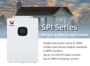 10000w Off Grid Hybrid Inverter With 200A Mppt Charge Controller 48v Split Phase 120vac 240vac 10kw Solar Inverter