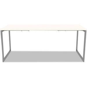 Escritorio de oficina abierto Alera Series 4 con patas en O ajustables de 70.78 pulgadas. X 29.5 Pulgadas X 28.5 Pulgadas Estilo de Diseño Minimalista Plateado - Product Image 6