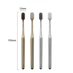 Daily Use Toothbrush for Adults Teenagers <b>Soft</b> Bristle Gold Silver Design Gentle Sensitive Gums Reusable for Home Use for Babies - Product Image 5
