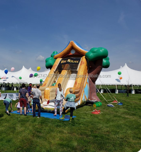Bouncer gonflable pour enfants à thème forestier-Style cabane en rondins avec rails de sécurité-Certifié CE/EN71 pour les parcs de trampoline et l'utilisation éducative - Product Image 2