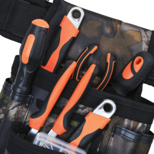 Sac de ceinture à outils robuste et imperméable avec bretelles rembourrées, organisateur multi-poches, pochette de taille et boucle pour marteau pour <span class=keywords><strong>charpentier</strong></span> OEM - Product Image 5