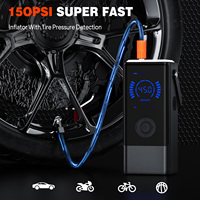Portable Jump Starter Air Compressor 150PSI High Pressure Tire Pump 12V Battery Booster with Emergency Lighting