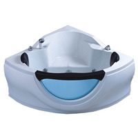 Baignoire de massage à remous moderne en acrylique blanc avec éclairage LED, installation à encoche, portable, pour hôtel, fournisseur Foshan