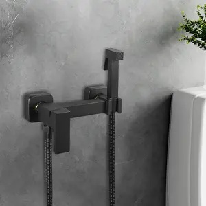 Robinet mitigeur de lavabo en laiton, pour Bidet, eau chaude et froide, grue carrée, douchette, tête de douche, robinets de toilette