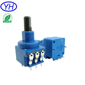 YUWAH varilight dimmer interruptor potenciómetro R16P2S 100K 470K 500K ohm película de carbono 17mm atenuador interruptor de empuje potenciómetro