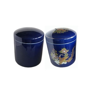 Variété de haute qualité tailles bleu <span class=keywords><strong>funéraire</strong></span> crémation mémorial cendres urne vases en <span class=keywords><strong>céramique</strong></span> - Product Image 3