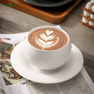 Taza <span class=keywords><strong>de</strong></span> <span class=keywords><strong>Café</strong></span> <span class=keywords><strong>de</strong></span> Cerámica Negra y Blanca Estilo Japonés <span class=keywords><strong>de</strong></span> 300 ml, Retro, Mate, con Platillo, Forma <span class=keywords><strong>de</strong></span> Huevo, para Latte, <span class=keywords><strong>Café</strong></span>, Leche, Té - Product Image 5