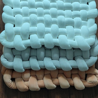 Tapis de jeu en coton biologique non toxique, couverture pour ramper, taies d'oreiller et coussins fonctionnels tricotés