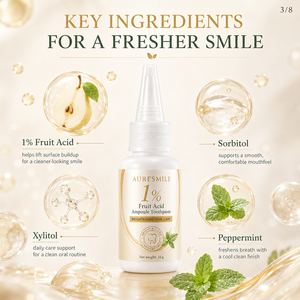 Lot de 5 ampoules de <span class=keywords><strong>dentifrice</strong></span> à 1% d'acides de fruits, marque distributeur, 35g, pour des dents éclatantes, soin buccal, haleine fraîche, protection douce de l'émail, saveur menthe - Product Image 5