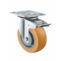 Roue pivotante industrielle en PU robuste de 4, 5 et 6 pouces pour chariot, roulement à billes, vente en gros d'usine