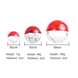 Pierre précieuse naturelle Howlite Jaspe Rouge de 2cm, 3cm, 4cm, Pierre précieuse magique en forme de paume, Bicolore Rouge et Blanc, <span class=keywords><strong>Pokeball</strong></span>, Balle d'elfe à vendre - Product Image 5