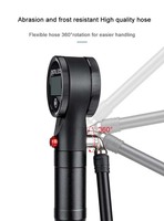 Pompe à vélo électrique portable Prostar en alliage d'aluminium haute pression 320 psi avec manomètre numérique compatible Presta et Schrader pour valve avant