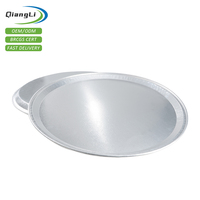 Plateaux de service jetables en aluminium de 18 pouces, moules à pizza ronds en aluminium, plateaux de service pour fêtes, assiettes jetables en aluminium