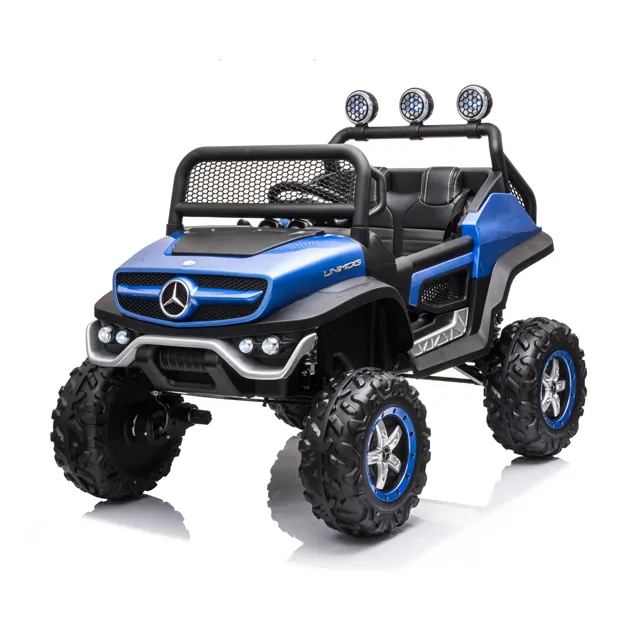 Carro com licença mercedes benz unimog mini 2 assentos, carro elétrico crianças com bateria 12v