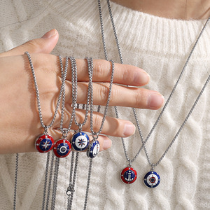 Collar de Acero Inoxidable con Colgante de Ancla Náutica y Brújula, Joyería Unisex para Regalo - Product Image 4