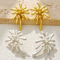 Boucles d'oreilles clous en laiton haut de gamme motif feux d'artifice - Accessoires élégants et haut de gamme