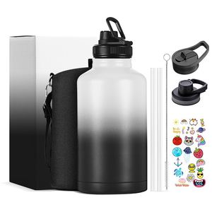 Botella de Agua Deportiva de Acero Inoxidable con Aislamiento al Vacío, Libre de BPA, con Pajita, para Viajes y Escuela - Product Image 4