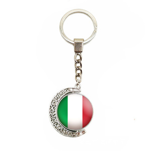 High Quality Metal Rotatable Designs Italy Country Flag Keychain Canada Flag Keychain for Promotional Gift - Product Image 5