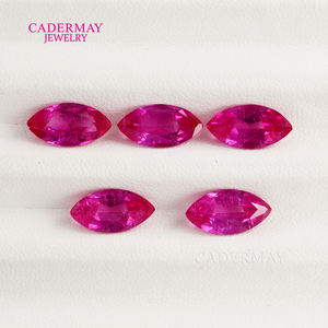 Cadermay Pietra Sintetica Marquise Rosa Rossa Rubino, Pietra Preziosa Sintetica Coltivata in Laboratorio, per Creazione Gioielli, Collane e Anelli - Product Image 2