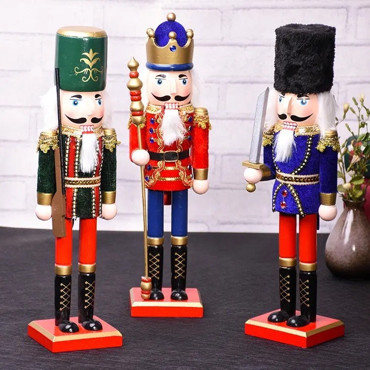 38センチメートルハイトHandmade装飾クリスマス兵士木製の装飾くるみ割り人形