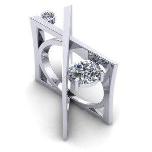 Anello a Forma di X per Donne con Pietra Scintillante, Gioiello da Dito alla Moda per Feste - Product Image 5