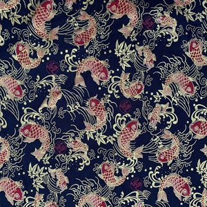 Bán Buôn Vải Cotton Dập Kim Loại Cá Vàng Sang Trọng Nhật Bản KImono Cho Kỳ Nghỉ Jumpsuit Bảng Vải Giường Áo Sơ Mi - Product Image 4