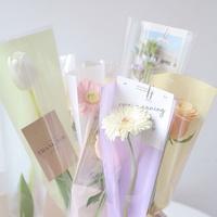 Kemasan Bunga Aierflorist Macaron Warna Solid untuk Satu Tangkai Bunga, Tas Kemasan Festival Mawar Satu Ranting, Perlengkapan Bahan Bunga