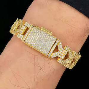 Exclusive 925 Sterling Silver Cuban <b>Bracelet</b> with Moissanite Diamond Shine Luxury Jewelry for Men Women Fashion Collection - Product Image 1