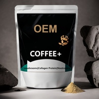 Café aux champignons OEM avec protéines de collagène et nootropiques – Poudre instantanée fonctionnelle pour l'énergie, la concentration et le soutien immunitaire