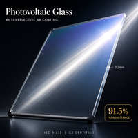 Verre photovoltaïque 3,2 mm ultra-clair avec revêtement antireflet AR, verre trempé à faible teneur en fer pour panneaux solaires